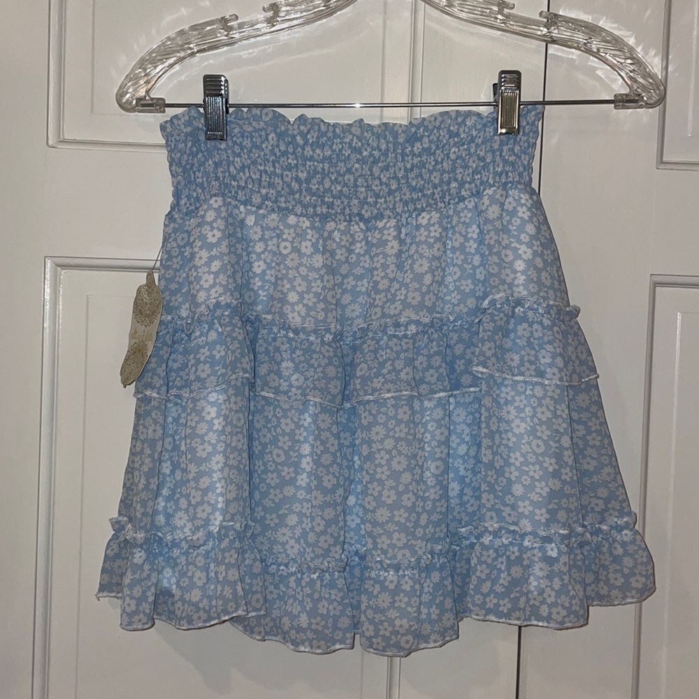 Blue floral skirt